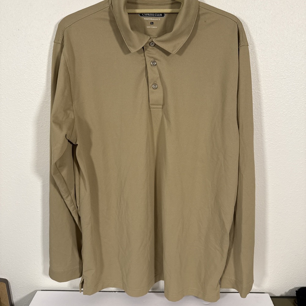 Cypress Club L/S Men's Pullover Beige Shirt B1‎